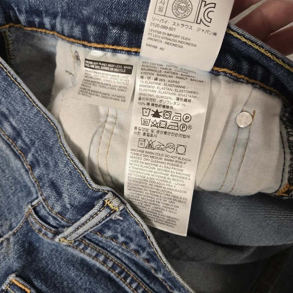 Levis 505 Jeans Mens 36x29 Blue Denim Straight Regular Cotton Stretch Pant *READ